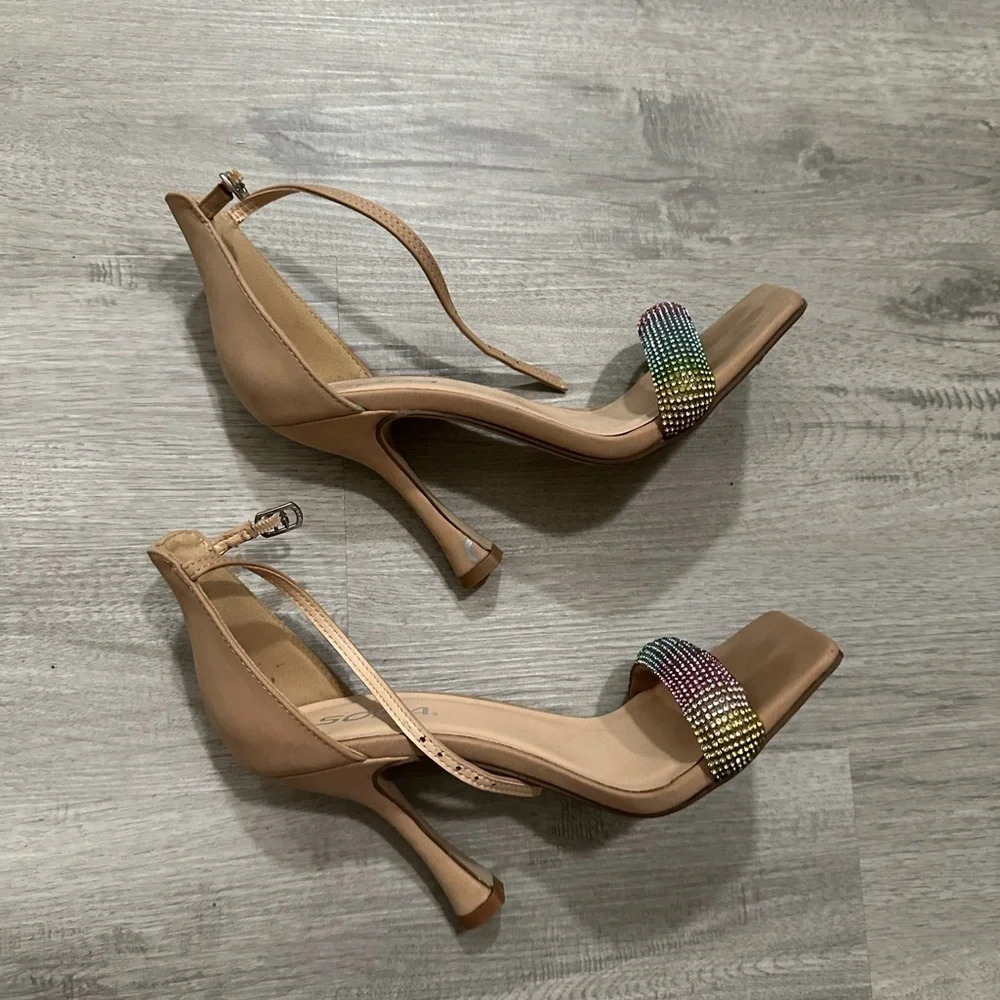Soda High hell rainbow shoes nude , neutral